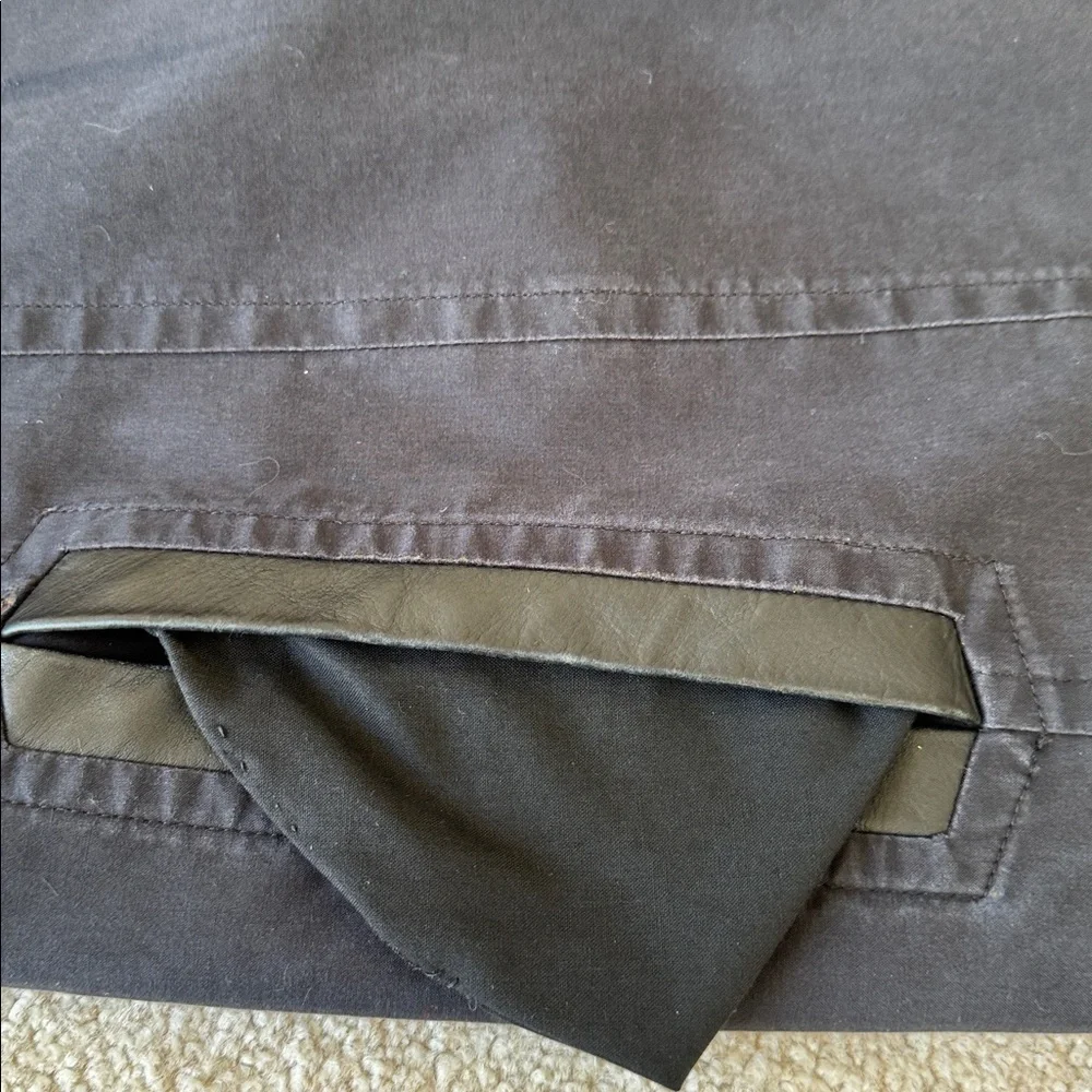 Mackage Women's Black Trim Leather Trench Coat - Picture 16 of 16